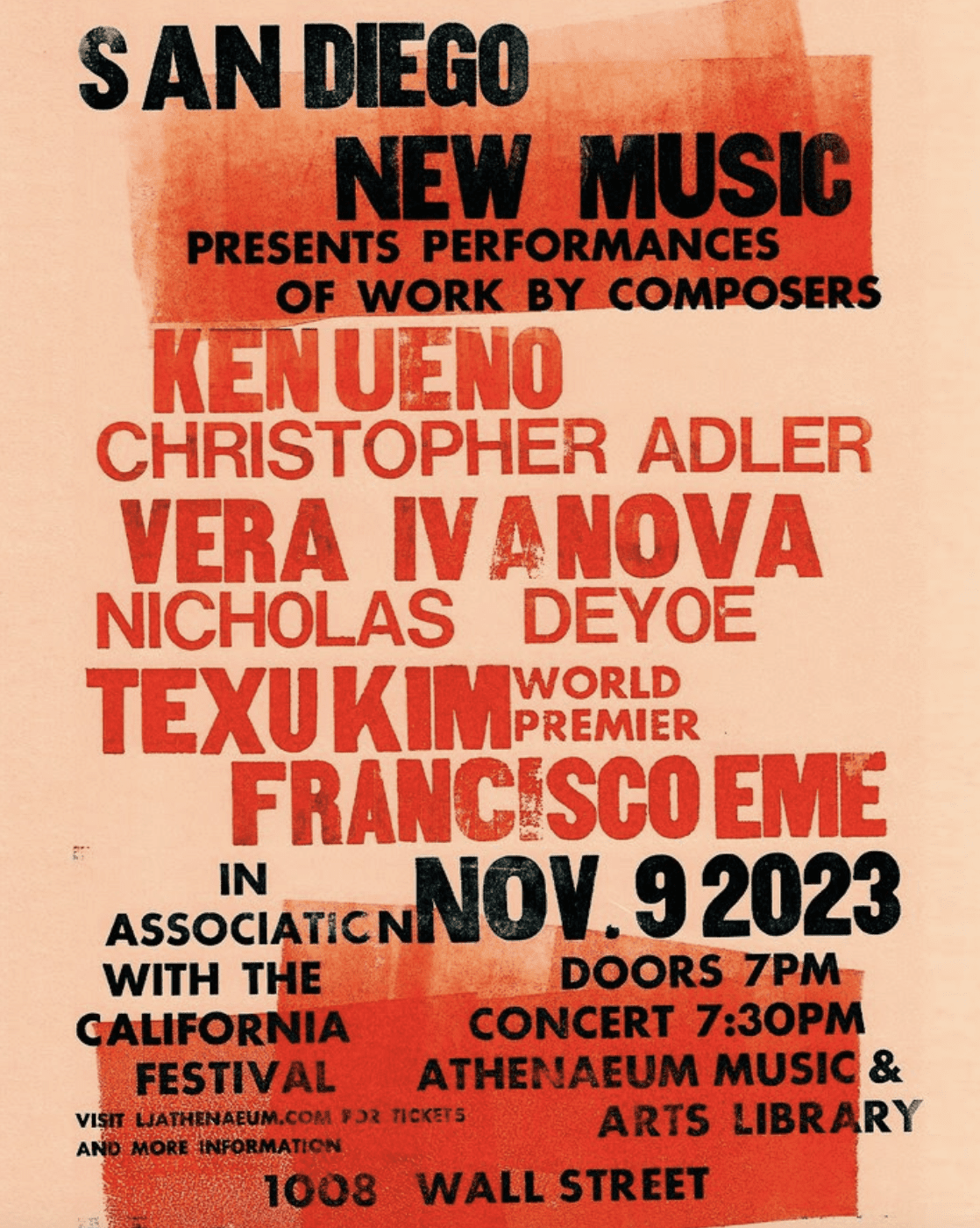San Diego New Music festival poster