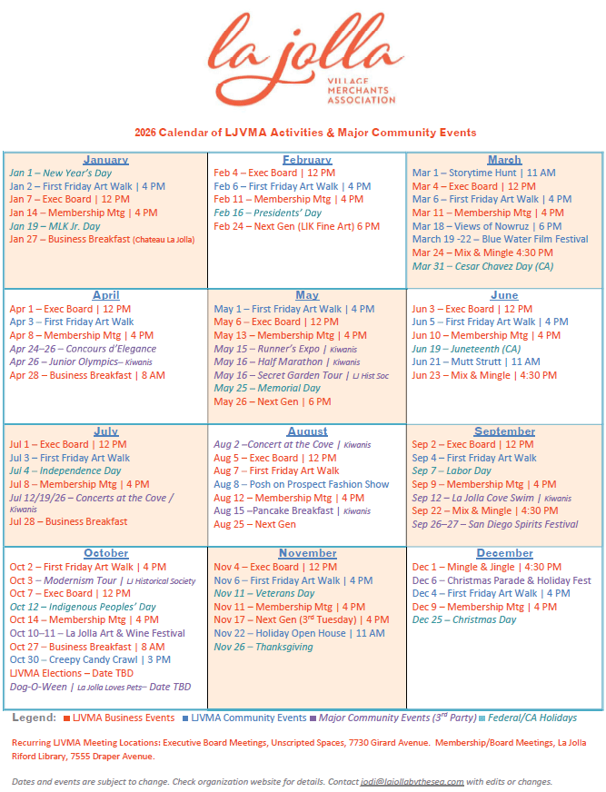 2026 Calendar Of Events